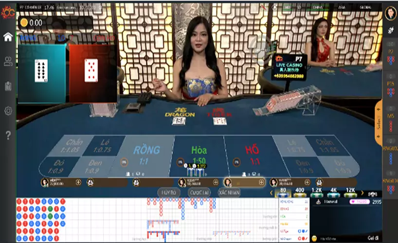 Giao diện game rồng hổ cổ điển OG Casino 