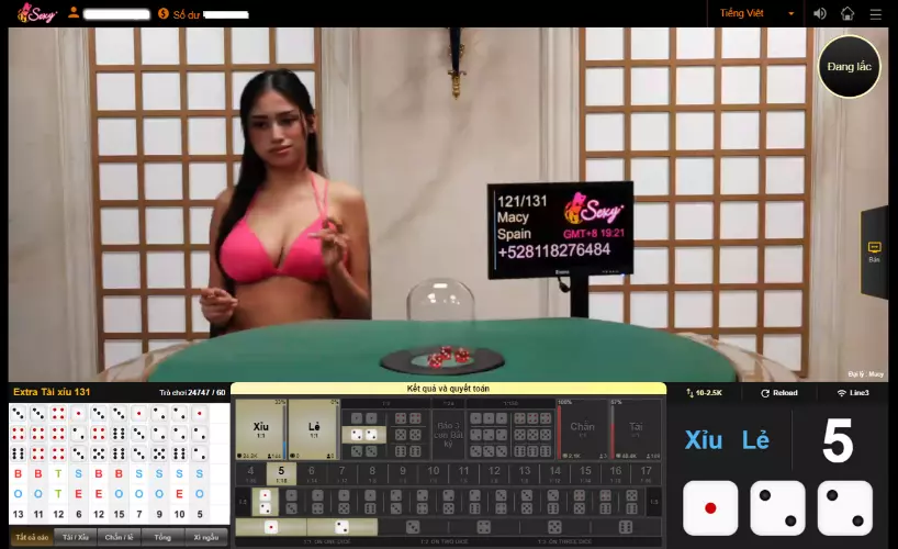 Giao diện sảnh extra tài xỉu AE casino